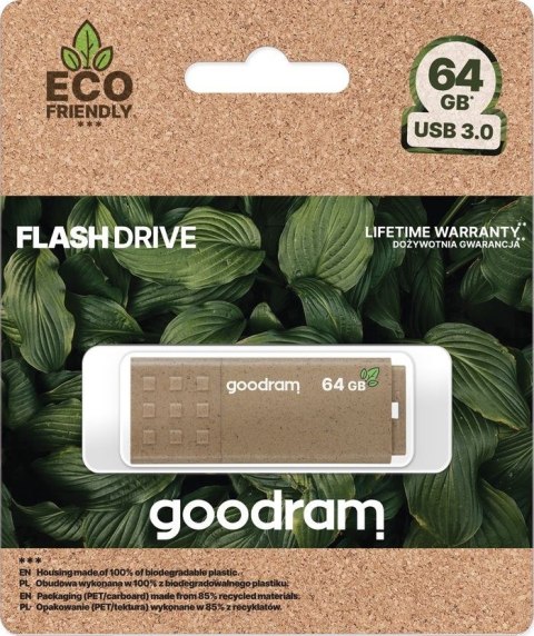 GOODRAM FLASHDRIVE 64GB UME3 ECO FRIENDLY USB 3.0 GOODRAM RETAIL GOODRAM FLASHDRIVE 64GB UME3 ECO FRIENDLY USB 3.0 GOODRAM RETAIL