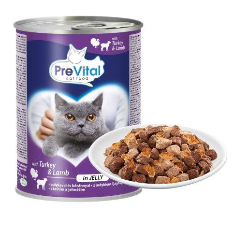 PREVITAL - Z jagnięciną i indykiem w galaretce - Pełnoporcjowa karma dla dorosłych kotów - 0.415g PREVITAL - Z jagnięciną i indykiem w galaretce - Pełnoporcjowa karma dla dorosłych kotów - 0.415g