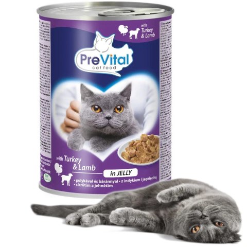 PREVITAL - Z jagnięciną i indykiem w galaretce - Pełnoporcjowa karma dla dorosłych kotów - 0.415g PREVITAL - Z jagnięciną i indykiem w galaretce - Pełnoporcjowa karma dla dorosłych kotów - 0.415g