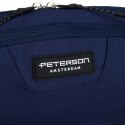 Granatowa, sportowa saszetka z poliestru zamykana suwakiem - Peterson
