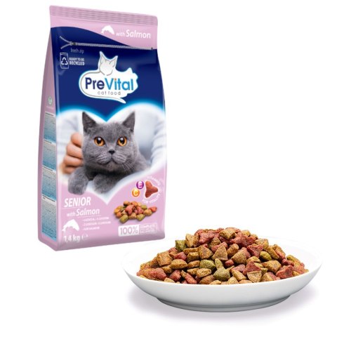 PREVITAL łosoś senior karma sucha dla kotów 1,4kg PREVITAL łosoś senior karma sucha dla kotów 1,4kg