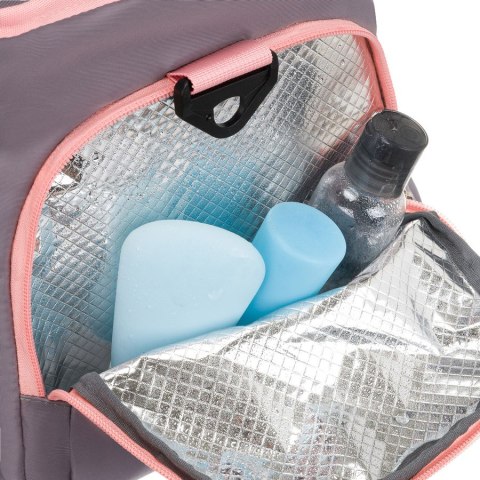 Pojemna, weekendowa torba podróżna w szaro-różowym kolorze z komorą termiczną na obuwie - Peterson Pojemna, weekendowa torba podróżna w szaro-różowym kolorze z komorą termiczną na obuwie - Peterson