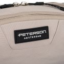 Praktyczna, jasnoszara saszetka sportowa z poliestru zawieszona na regulowanym pasku - Peterson