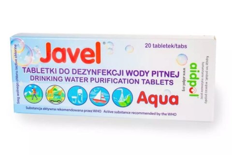 Tabletki do odkażania wody Javel Aqua 20szt Tabletki do odkażania wody Javel Aqua 20szt