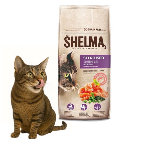 SHELMA karma sucha dla kotów sterylizowanych. Z łososiem 8kg SHELMA karma sucha dla kotów sterylizowanych. Z łososiem 8kg