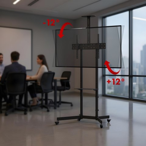 MACLEAN STAND / WÓZEK DO TV, PÓŁKA NA KAMERĘ, NA KÓŁKACH, 37-70", MAX. OBCIĄŻENIE 45KG/5KG PÓŁKA, MAX. VESA 600X400 MC-113 B MACLEAN STAND / WÓZEK DO TV, PÓŁKA NA KAMERĘ, NA KÓŁKACH, 37-70", MAX. OBCIĄŻENIE 45KG/5KG PÓŁKA, MAX. VESA 600X400 MC-113 B