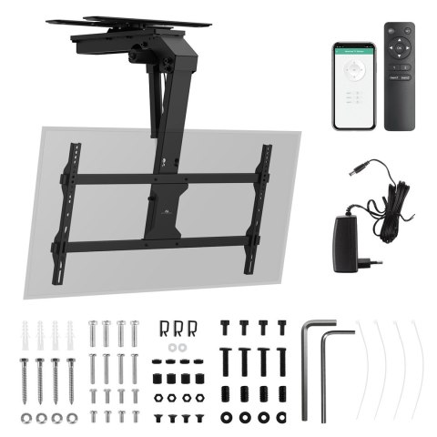 MACLEAN UCHWYT ELEKTRYCZNY DO TV, SUFITOWY, TUYA, MAX. VESA 800X400, REG. W POZ. +90°~-90°, DLA TV 43-86", MAX. 45KG MC-109 T MACLEAN UCHWYT ELEKTRYCZNY DO TV, SUFITOWY, TUYA, MAX. VESA 800X400, REG. W POZ. +90°~-90°, DLA TV 43-86", MAX. 45KG MC-109 T