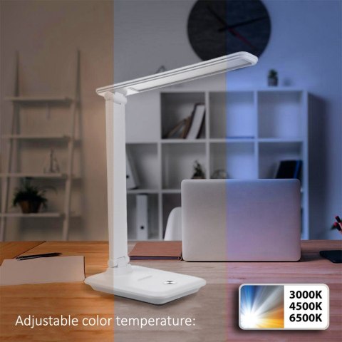 MACLEAN LAMPKA BIURKOWA LED, MAX. 9W, 220-240V AC, MOŻLIWOŚĆ ZMIANY BARWY, ŚCIEMNIALNA, 450LM MCE614 W MACLEAN LAMPKA BIURKOWA LED, MAX. 9W, 220-240V AC, MOŻLIWOŚĆ ZMIANY BARWY, ŚCIEMNIALNA, 450LM MCE614 W