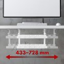 MACLEAN ORGANIZER PODBIURKOWY NA KABLE, MAX. OBCIĄŻENIE 5KG, MAX. 728MM, 2 POZIOMY, BIAŁY MC-102 W