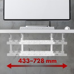 MACLEAN ORGANIZER PODBIURKOWY NA KABLE, MAX. OBCIĄŻENIE 5KG, MAX. 728MM, 2 POZIOMY, BIAŁY MC-102 W