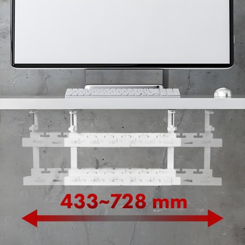 MACLEAN ORGANIZER PODBIURKOWY NA KABLE, MAX. OBCIĄŻENIE 5KG, MAX. 728MM, 2 POZIOMY, BIAŁY MC-102 W MACLEAN ORGANIZER PODBIURKOWY NA KABLE, MAX. OBCIĄŻENIE 5KG, MAX. 728MM, 2 POZIOMY, BIAŁY MC-102 W