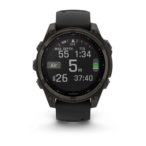 Zegarek sportowy Garmin Fenix 8 Solar Sapphire Titanium Carbon Grey 47mm Tytanowy