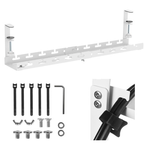 MACLEAN ORGANIZER PODBIURKOWY NA KABLE, MAX. OBCIĄŻENIE 5KG, MAX. 728MM, BIAŁY MC-103 W MACLEAN ORGANIZER PODBIURKOWY NA KABLE, MAX. OBCIĄŻENIE 5KG, MAX. 728MM, BIAŁY MC-103 W