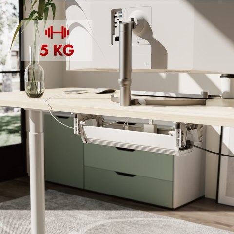 MACLEAN ORGANIZER PODBIURKOWY NA KABLE/ PRZEDŁUŻACZ, MAX. OBCIĄŻENIE 5KG, BIAŁY MC-106 W MACLEAN ORGANIZER PODBIURKOWY NA KABLE/ PRZEDŁUŻACZ, MAX. OBCIĄŻENIE 5KG, BIAŁY MC-106 W