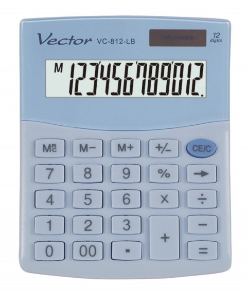 VECTOR KALKULATOR BIUROWY KAV VC-812 LB JASNONIEBIESKI VECTOR KALKULATOR BIUROWY KAV VC-812 LB JASNONIEBIESKI