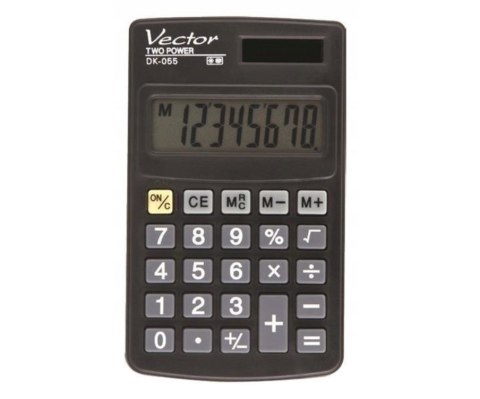 Vector Kalkulator kieszonkowy DK-055, czarny Vector Kalkulator kieszonkowy DK-055, czarny