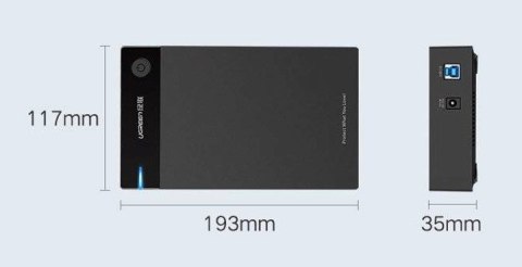 Ugreen Obudowa na dysk SATA 3,5'' HDD; USB 3.0 (czarny)