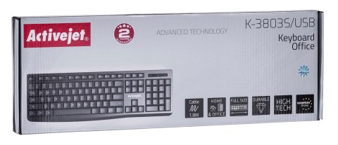 Activejet K-3803S Klawiatura przewodowa USB Activejet K-3803S Klawiatura przewodowa USB