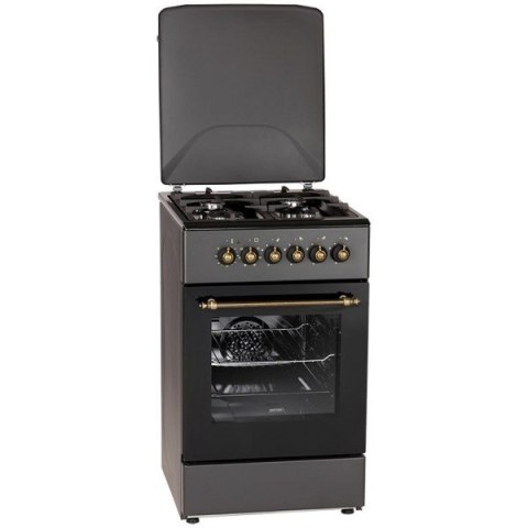 Kuchnia gazowo-elektryczna Retro Designe MPM-56-KRM-13 czarna Kuchnia gazowo-elektryczna Retro Designe MPM-56-KRM-13 czarna