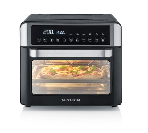 SEVERIN MINI PIEKARNIK Z FUNKCJĄ AIR FRYER, 12 AUTO. PROGRAMÓW, WYŚWIELACZ DOTYKOWY LED, TEMP. 40°C-220°C, 25 L ,2200W TO2077