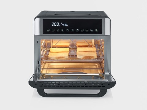 SEVERIN MINI PIEKARNIK Z FUNKCJĄ AIR FRYER, 12 AUTO. PROGRAMÓW, WYŚWIELACZ DOTYKOWY LED, TEMP. 40°C-220°C, 25 L ,2200W TO2077