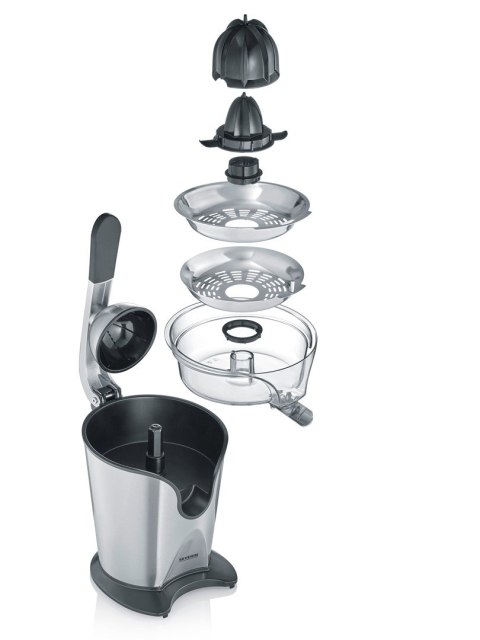 SEVERIN WYCISKARKA DO CYTRUSÓW, POJ. 400ML, STAL, 2 STOŻKI, RAMIĘ Z ALUMINIUM, REGULATOR MIAZGI OWOCOWEJ, MOC 160W CP3544