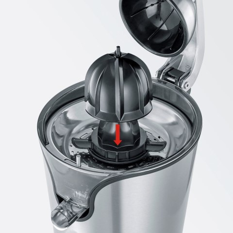 SEVERIN WYCISKARKA DO CYTRUSÓW, POJ. 400ML, STAL, 2 STOŻKI, RAMIĘ Z ALUMINIUM, REGULATOR MIAZGI OWOCOWEJ, MOC 160W CP3544