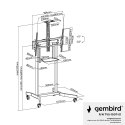 GEMBIRD STOJAK POD TELEWIZOR REGULACJĄ WYSOKOŚCI MOBILNY, NA KÓŁKACH, 55"-100"