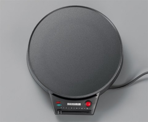 SEVERIN NALEŚNIKARKA, KOL. CZARNY, ŚRED. 30 CM, Z ŁOPATKĄ DO CIASTA, BEZSTOPNIOWY REGULATOR TEMP., MOC 1000W CM2198