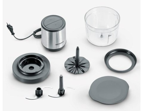 SEVERIN ROZDRABNIACZ INOX/SZKŁO, SZKLANY POJEMNIK O POJ. 1L, WOLNY OD BPA, DO MYCIA W ZMYWARCE, 2 POZIOMY MOCY, 400W KM3867