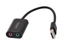 Ugreen zewnętrzna karta dźwiękowa adapter USB -3,5 mm mini jack 15cm (czarny)
