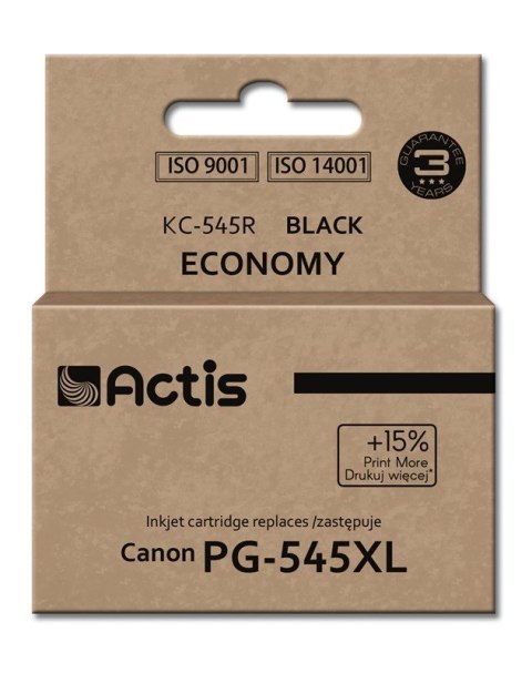 Actis KC-545R Tusz (zamiennik Canon PG-545XL; Standard; 15 ml; czarny) Actis KC-545R Tusz (zamiennik Canon PG-545XL; Standard; 15 ml; czarny)