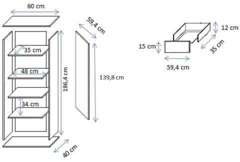 Witryna S1 SOHO 60x41x192 kaszmir+ czarny Witryna S1 SOHO 60x41x192 kaszmir+ czarny