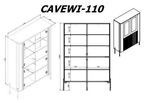 Witryna VERA 110x40x160 biały mat Witryna VERA 110x40x160 biały mat