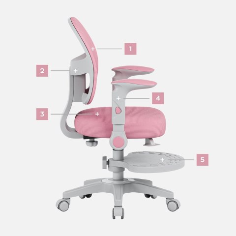 Fotel obrotowy Junior 5.0 Pink Fotel obrotowy Junior 5.0 Pink