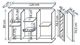 Komoda SOHO 120x41x80 kaszmir+ czarny