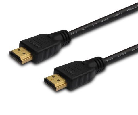 SAVIO KABEL HDMI 3M V2.0 HIGH SPEED, ETHERNET/3D, CZARNY, ZŁOTE KOŃCÓWKI CL-196