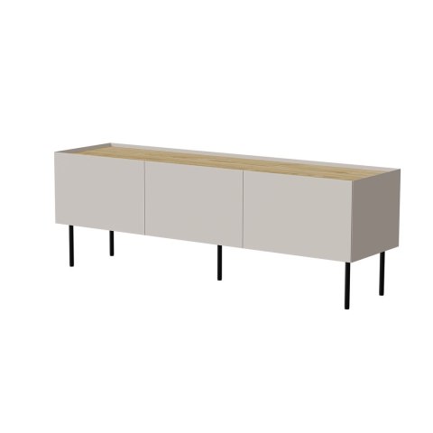 Szafka RTV FELLINI 150x40x52 kaszmir + blat dąb olejowany Szafka RTV FELLINI 150x40x52 kaszmir + blat dąb olejowany