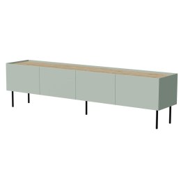 Szafka RTV FELLINI 200x40x52 oliwka + blat dąb olejowany