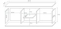 Szafka RTV SOHO 180x43x37 kaszmir+czarny