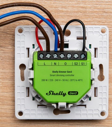 Ściemniacz oświetlenia LED z WiFi Shelly Dimmer Gen3 Ściemniacz oświetlenia LED z WiFi Shelly Dimmer Gen3