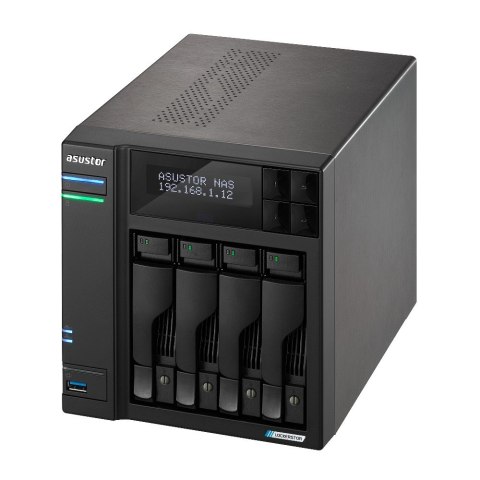 NAS Asustor AS6704T; Tower; 4x (3.5" SATA HDD/ 2.5" SSD); Intel Celeron N5105; 4GB DDR4 SODIMM (max. 16GB), 2x 2.5GbE, 4x M.2 22 NAS Asustor AS6704T; Tower; 4x (3.5" SATA HDD/ 2.5" SSD); Intel Celeron N5105; 4GB DDR4 SODIMM (max. 16GB), 2x 2.5GbE, 4x M.2 22