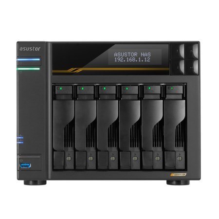 NAS Asustor AS6806T; Tower; 6x (3.5" SATA HDD/ 2.5" SSD); AMD Ryzen Embedded V3C14; 16G ECC DDR5 SODIMM (max. 64GB), 2x 10GbE, 2 NAS Asustor AS6806T; Tower; 6x (3.5" SATA HDD/ 2.5" SSD); AMD Ryzen Embedded V3C14; 16G ECC DDR5 SODIMM (max. 64GB), 2x 10GbE, 2