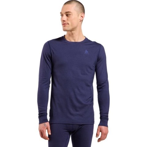 Bielizna termoaktywna z długim rękawem Odlo BL TOP crew neck l/s MERINO 200 roz. L Niebieska