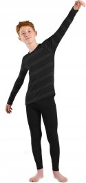 Zestaw bielizny dziecięcej Odlo Set long ACTIVE WARM ECO SET roz. 92cm Czarno-Szary