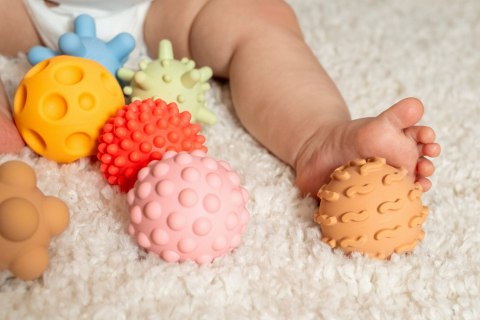 Tullo Piłeczki sensoryczne Sensorki 8 szt. Bez dziurki. Pastelowe Tullo Piłeczki sensoryczne Sensorki 8 szt. Bez dziurki. Pastelowe