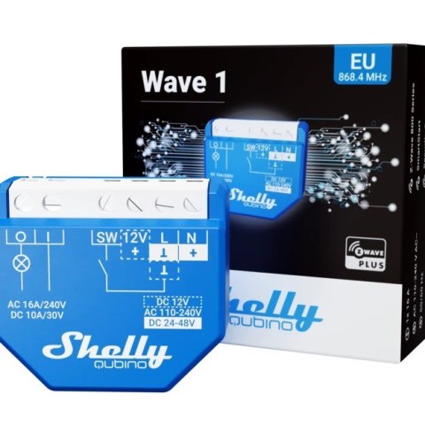 Shelly Qubino Wave 1 - 1-kanałowy przekaźnik dopuszkowy/sterownik Z-Wave 230 V