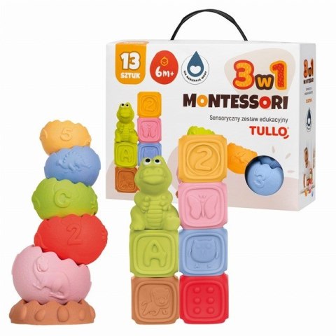 Tullo Klocki sensoryczne, piramida sensoryczna - zestaw edukacyjny Montessori 13 szt. Tullo Klocki sensoryczne, piramida sensoryczna - zestaw edukacyjny Montessori 13 szt.