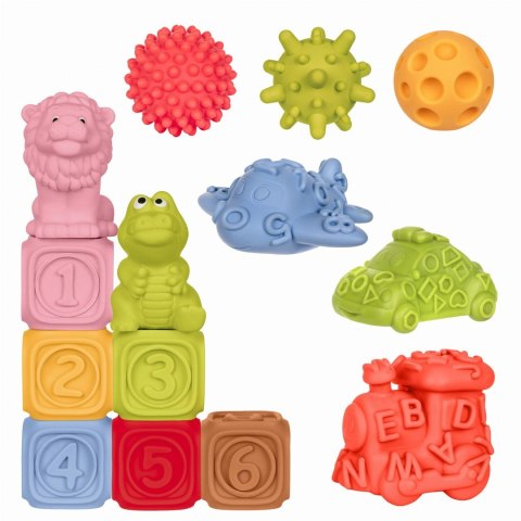 Tullo Klocki sensoryczne, pojazdy, piłki - zestaw edukacyjny Montessori 14 szt. Tullo Klocki sensoryczne, pojazdy, piłki - zestaw edukacyjny Montessori 14 szt.