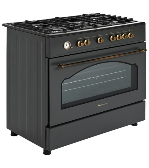 Kuchnia gazowo elektryczna Ravanson Retro KWGE-90AR (czarny)